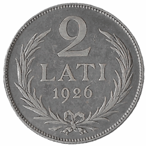 Latvia. 1926. 2 Lati. 9.98g. Silver (.835). XF. C617. RI.9
