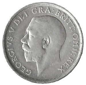 United Kingdom. 1914. 1 Shilling - George V 1st typeo. 5.63g. Silver (.925). VF. C621. RI.7