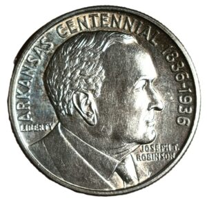 USA. 1936. ½ Dollar Arkansas Centennial. 12.54g. Silver .900. Unc. C631. RI.63