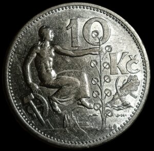 Czechoslovakia. 1931. 10 Korun. 10.00g. Silver .700. Au. C644. RI.10