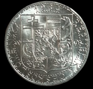 Czechoslovakia. 1934. 20 Korun. 12.06g. Silver .700. Au. C647. RI.11