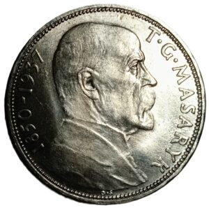 Czechoslovakia. 1937. 20 Korun President Masaryk. 11.97g. Silver .700. Au. C642. RI.13