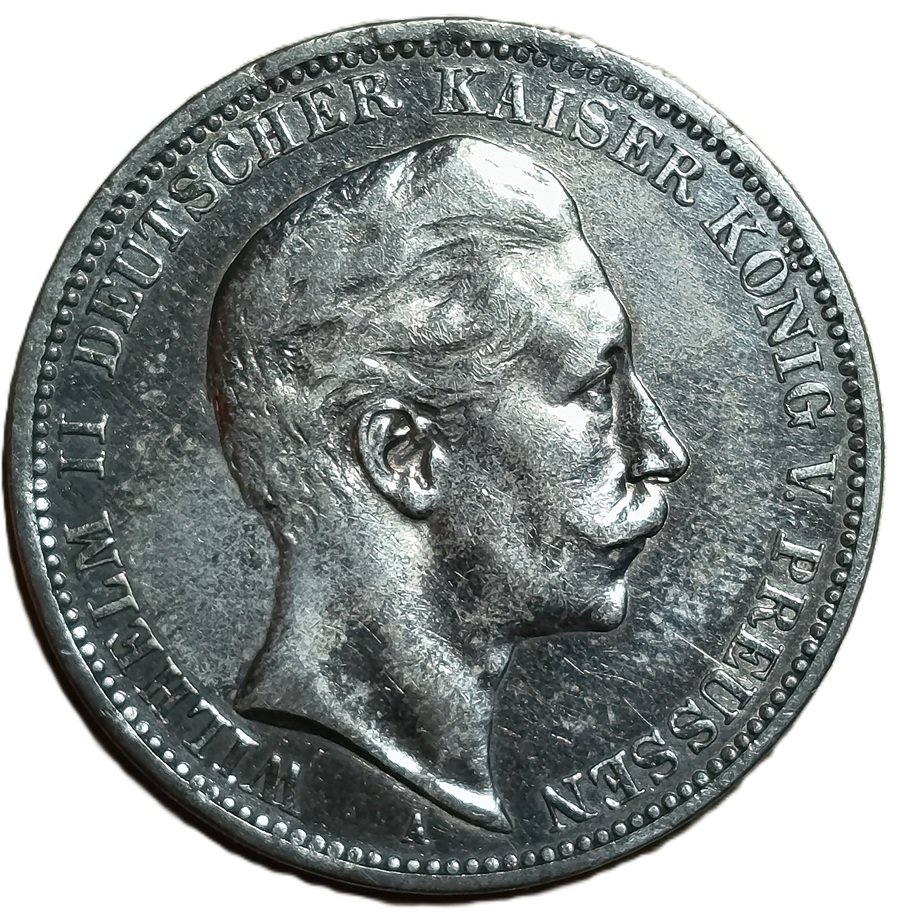 Germany. 1908. 2 Marks - William II. 16.64g. Silver .900. XF. C650. RI.8