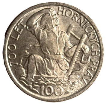 Czechoslovakia. 1949. 100 Korun Jihlava Mining Privileges. 13.86g. Silver .500. VF. C664. RI.13