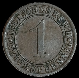 Germany. 1933. 1 Reichspfennig. 1.88g. Copper. VF. C684. RI.4