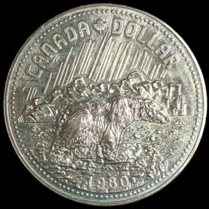 Canada. 1980. 1 Dollar - Elizabeth II Arctic Territories. 23.41g. Silver .500. Au. C668. RI.15