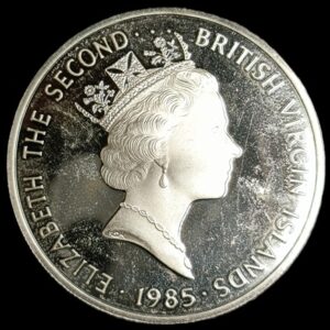 British Virgin Islands. 1985. 20 Dollars - Elizabeth II Anchor. 18.83g. Silver .925. Proof. C669. RI.61