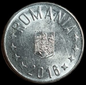 Romania. 2016. 10 Bani Eagle without crown. 3.94g. Nickel Plated Steel. XF. C720. RI.3