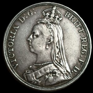 United Kingdom. 1891. 1 Crown - Victoria 2nd portrait. 28.28g. Silver .925. XF. C738. RI.8