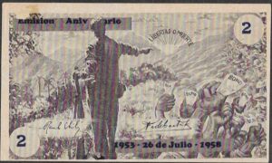 Cuba. 1958. 2 Pesos Military fundraising note. XF. N276374, B56. RI.83