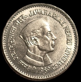 India. 1989. 1 Rupee Jawaharlal Nehru. Copper-Nickel. 6.01g. XF. C768. RI.7