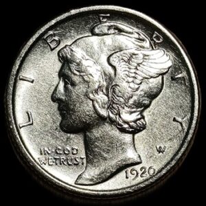 USA. 1920. 1 Dime "Mercury Dime". Silver .900. 2.46g. AU. C771. RI.3