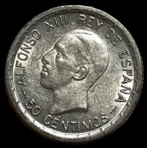Spain. 1926. 50 Centimos - Alfonso XIII 6th portrait. Silver .835. 2.52g. Au. C784. RI.11