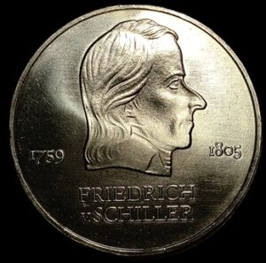 East Germany. 1972. 20 Mark Friedrich von Schiller. Copper-Nickel. 15.02g. Unc. C756. RI.8