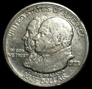 USA. 1923. ½ Dollar Monroe Doctrine Centennial. 12.54g. Silver .900. Au. C808. RI.19