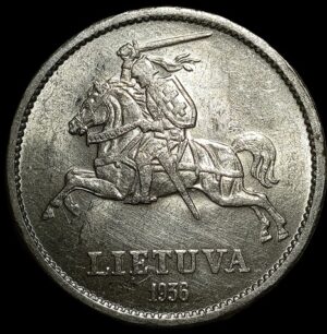 Lithuania. 1936. 10 Litų Vytautas. 17.91g. Silver .750. Unc. C810. RI.14