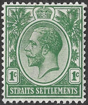 Straits Settlement. 1912. King George V. 1p. Green. SG 193. MH.F-VF. No 21