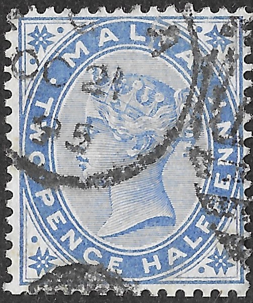 Malta. 1885. Queen Victoria. 2 1/2p. Bright Blue. SG 25. Cancelled. S29