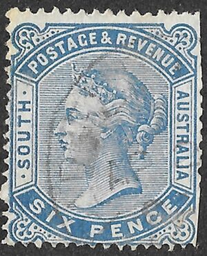 South Australia. 1893. Queen Victoria Post Office Adelaide. 6d. Blue. SG 190. Cancelled. S38