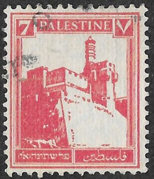 Palestine. 1927. Citadel Tower of David. 7m. Scarlet. SG 95. Cancelled. S58
