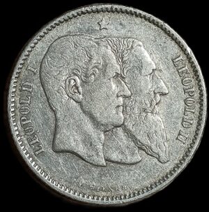 Belgium. 1880. 1 Franc - Leopold II Independence. 4.98g. Silver .835. XF. C813. RI.13