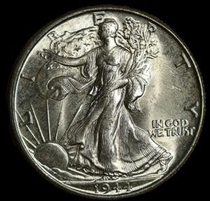 USA. 1944. ½ Dollar "Walking Liberty Half Dollar". 12.55g. Silver .900. Unc. C817. RI.3