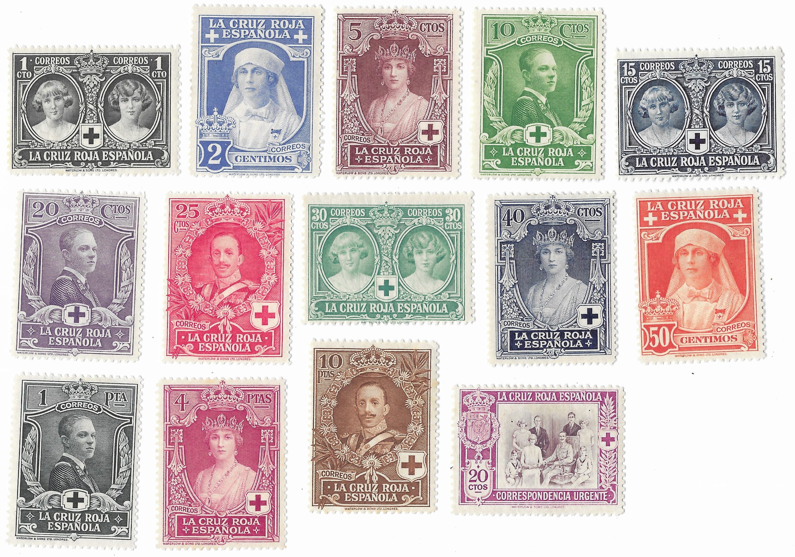 Spain. 1926. Pro Cruz Roja Española. Complete Set. EDIFIL 325–338. Mixed Mint Condition. S285