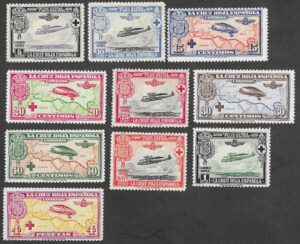 Spain.1926. Pro Cruz Roja Española — Correo Aéreo. Complete Set. EDIFIL 339–348. MH. S286
