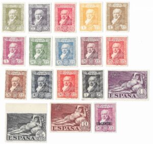 S301 – Spain 1930 – Quinta de Goya en la Exposición de Sevilla – Complete Set (18) – Edifil 499–516 – Predominantly MNH