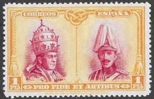 S302 – Spain 1928 – Pro Catacumbas de San Dámaso – Toledo Issue – 1 peseta – Edifil 413 – MH