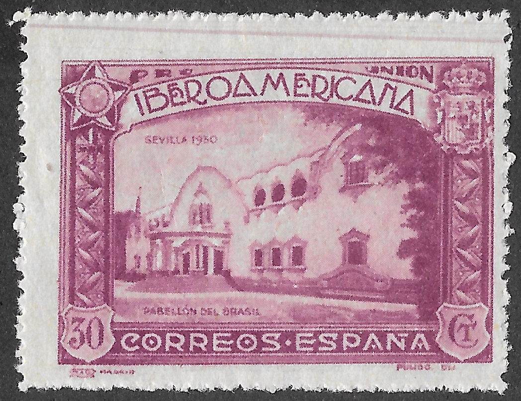 S333 – Spain 1930 – Pro Unión Iberoamericana – Brazilian Pavilion, Seville – 30 céntimos – Edifil 574 – MNH