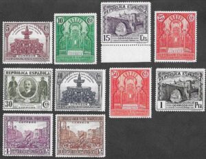 S351 – Spain 1931 – III Pan-American Postal Union Congress – Complete 10-Stamp Set – Edifil 604–613 – MLH/MNH