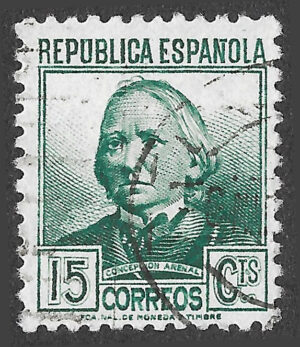 S400 – Spain 1935 – Concepción Arenal – 15 céntimos – Edifil 683 – Cancelled