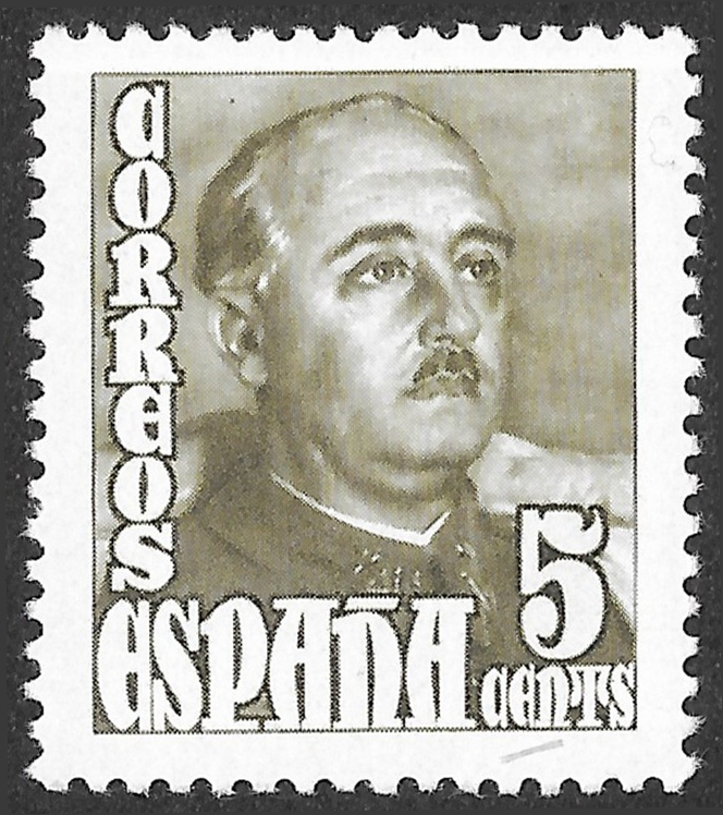 S462 – Spain 1948 General Franco Definitive, 5 céntimos, Edifil 1020, MNH