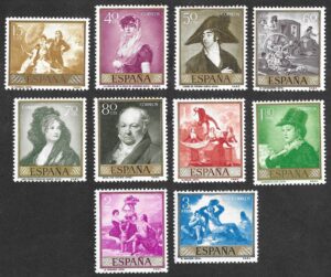 S476 – Spain 1958 Goya Complete Set Edifil 1210–1219 MNH