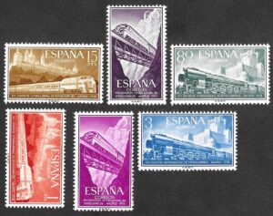 S479 – Spain 1958 Railway Congress Complete Set Edifil 1232–1237 MNH