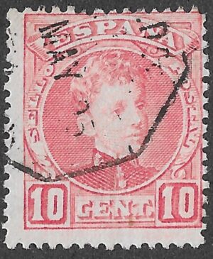 Spain. 1901. King Alfonso XIII. 10 CÉNTIMOS CARMINE. EDIFIL 243 Cancelled. S231