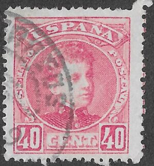 Spain. 1905. King Alfonso XIII. 40 CÉNTIMOS PINK. EDIFIL 251 Cancelled. S242