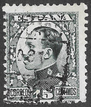 S346 – Spain 1930 – Alfonso XIII Vaquer Profile – 15 Céntimos Grey-black – Edifil 493 – Used