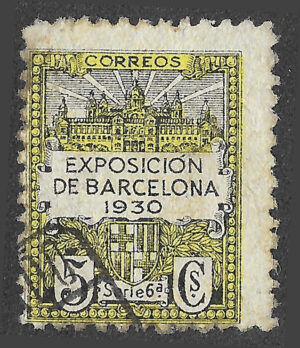 S353 – Spain 1930 – Exposición de Barcelona, Serie 6ª – 5 céntimos – Barcelona local issue, Serie 6ª – Used