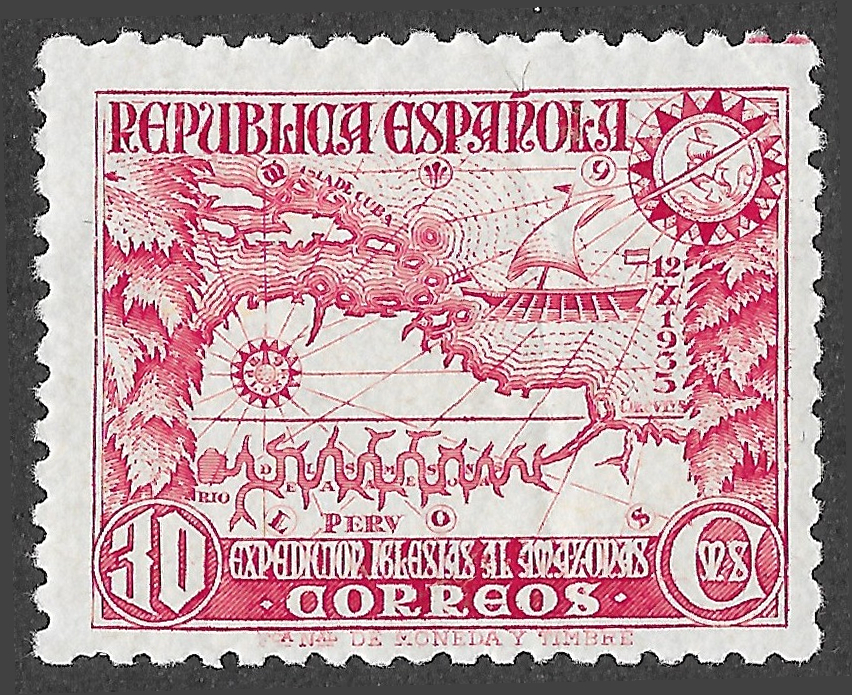 S401 – Spain 1935 – Expedición al Amazonas – 30 céntimos – Edifil 694 – MH