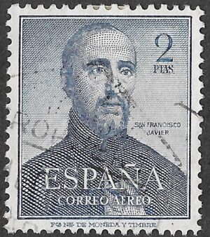 S469 – Spain 1952 Saint Francis Xavier 2p Airmail Edifil 1118 Used