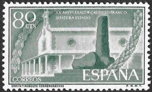 S478 – Spain 1956 Franco 20th Anniversary 80c Edifil 1199 MH