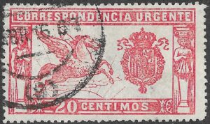 Spain. 1905. Urgent Correspondence - Pegasus. 20 CÉNTIMOS RED. EDIFIL 256 Cancelled. S243