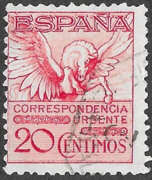 S304 – Spain 1929 – Pegaso – Correspondencia Urgente – 20 céntimos – Edifil 454 – Used / Cancelled