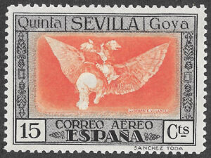 S311 – Spain 1930 – Quinta de Goya — Correo Aéreo – Disparate volante – 15 Céntimos – Edifil 520 – MH