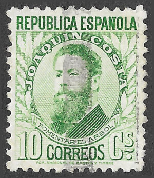 S378 – Spain 1932 – Joaquín Costa – Fomentar el Árbol – 10 céntimos – Edifil 656 – Cancelled