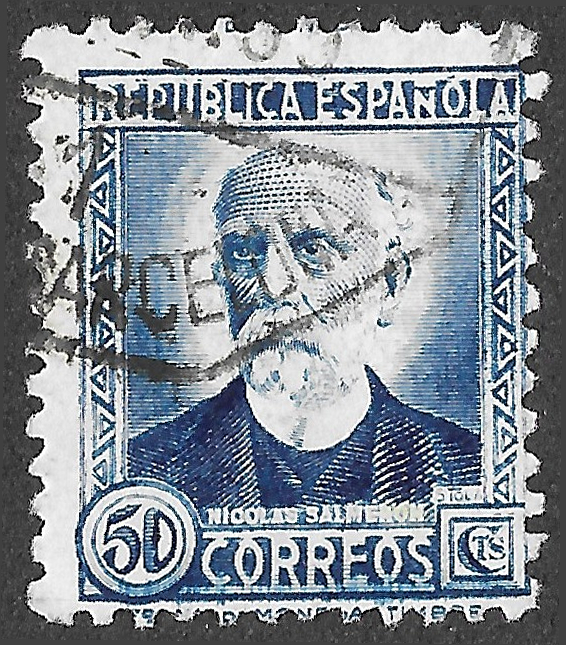 S408 – Spain 1936 – Nicolás Salmerón – 50 céntimos – Edifil 738 – Cancelled