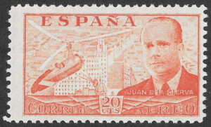 S433 – Spain 1939 – Juan de la Cierva – 20 Céntimos Orange – Correo Aéreo – MNH – Edifil 880