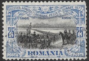 Romania. 1906. The 40th Anniversary King Karl's Coronation. 25 B. Blue-Black. Perf 12. Mi 192. Cancelled. S124